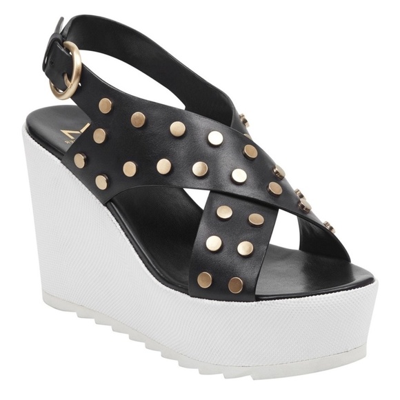 Marc Fisher Shoes - Marc Fisher Kiki Studded Crisscross Wedge Sandal